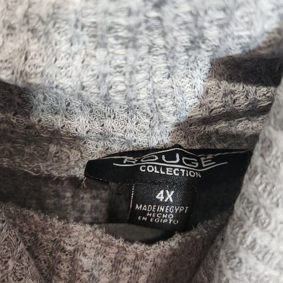 Rouge Collection Womens Plus Cowl Neck Asymmetrical Hem Tunic in Gray - Size 4X - Picture 7 of 7